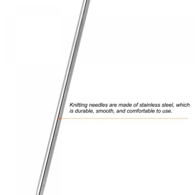 uxcell 2 Pairs Knitting Needle Set, 2.2mm Diameter 9.84 Inches Length Stainless Steel Doub - Image 3