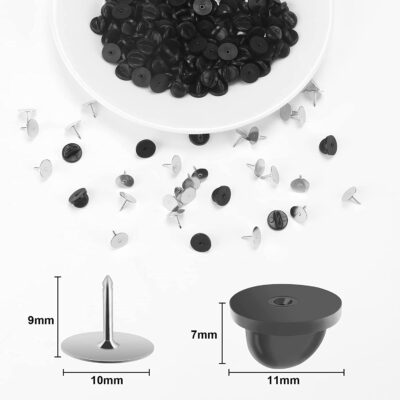 JANYUN 80 Pairs Rubber Blank Pin Backs Butterfly Clutch Backings Holder Tie Tacks Keepers - Image 2