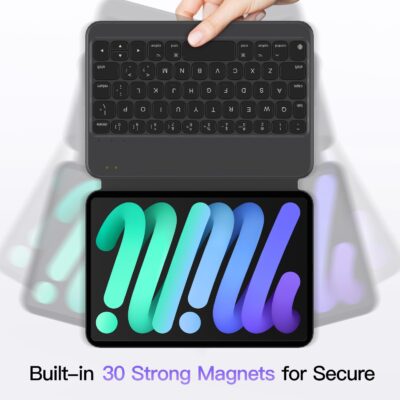 HOU Keyboard Case for iPad Mini 6 (8.3-inch), Ultra Slim Folio Type of Keyboard, Power Dis - Image 5