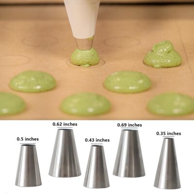 Hendiy 5 psc/set Large Round Piping Tip, Stainless Steel Professional Baking Decoration To - Image 4