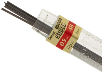 Pentel Super Hi-Polymer Lead Refill, 0.5mm, Fine, 4B, 144 Pieces of Lead (C505-4B),Gray - Image 5