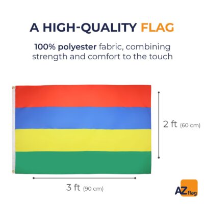 AZ FLAG - Mauritius Flag - 2x3 Ft - 100D Polyester Mauritian Banner with Two Metal Grommet - Image 2