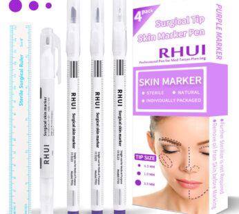 Surgical Skin Marker Pen 4-Pack Professional Sterile Tip Tattoo Stencil Markers Pen Scribe