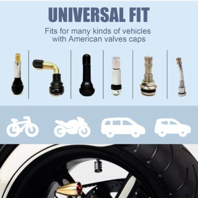 Tire Valve Stem Cap Cover - (5 Pack) Tire Air Cap Metal with Plastic Liner Corrosion Resis - Image 5