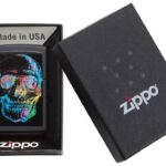 Zippo Colorful Skull Black Matte Pocket Lighter - Image 6