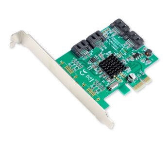 I/O Crest 4 Port SATA III PCI-e 2.0 x1 Controller Card Marvell 9215 Non-Raid with Low Prof