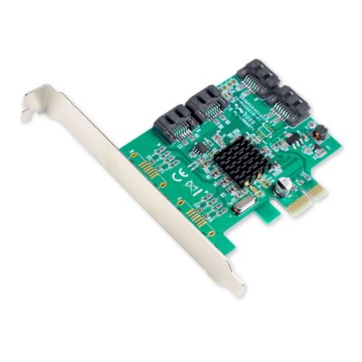 I/O Crest 4 Port SATA III PCI-e 2.0 x1 Controller Card Marvell 9215 Non-Raid with Low Prof