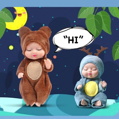 KOILLIEUS 4 Inch Mini Baby Dolls 6pcs Gift Set, Cute Small Baby Doll Toys with Animal Clot - Image 3