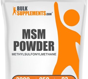 BulkSupplements.com MSM Powder – Methylsulfonylmethane, MSM Supplement – MSM Pure Powder, MSM 3000mg – for Joint Health, Gluten Free, 3000mg per Serving, 250g (8.8 oz) (Pack of 1)