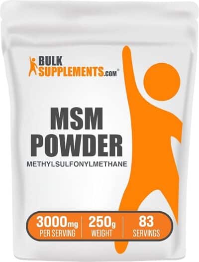 BulkSupplements.com MSM Powder - Methylsulfonylmethane, MSM Supplement - MSM Pure Powder, MSM 3000mg - for Joint Health, Gluten Free, 3000mg per Serving, 250g (8.8 oz) (Pack of 1)