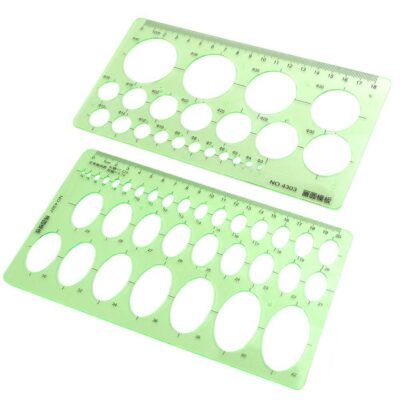XYBAGS 2PCS Professional Quality Circle and Oval Template Measuring Templates Ruler for Of