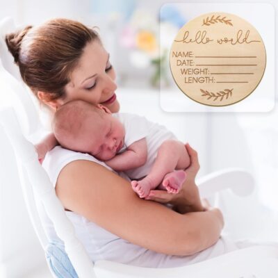 Wooden Baby Name Announcement Sign, Birth Announcement Sign, Hello World Newborn Sign for - Image 6