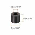 uxcell Nylon Round Spacer Washer 3.2mm ID 7mm OD 5mm Height for M3 Screws Black 100Pcs - Image 3