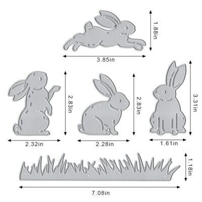 Metal Easter Bunny Rabbit Background Die Cuts for Card Making, Leaves Frame Cutting Dies f - Image 2