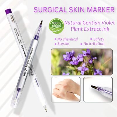 Surgical Skin Marker Pen 4-Pack Professional Sterile Tip Tattoo Stencil Markers Pen Scribe - Image 2