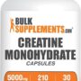 BulkSupplements.com Creatine Monohydrate Capsules - Micronized Creatine Monohydrate, Creatine Pills - 7 Creatine Capsules per Serving, 5000mg, Gluten Free, 210 Capsules (Pack of 1)