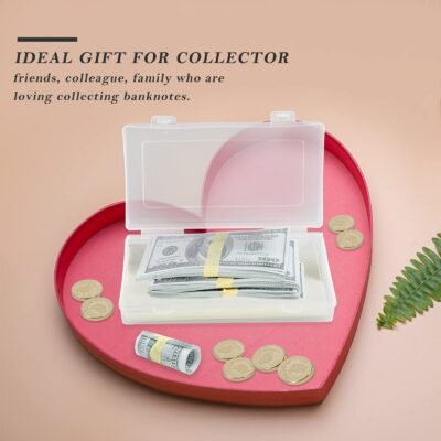 RONRONS 100 Pieces Paper Money Sleeves with Storage Case, Clear Money Collection Display C - Image 6