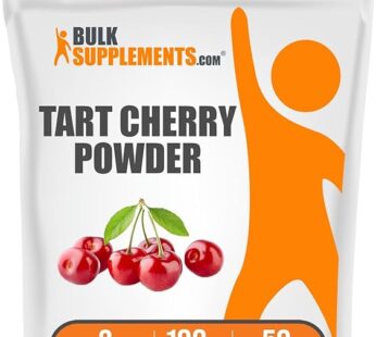 BulkSupplements.com Tart Cherry Powder – Fruit Powder, Tart Cherry Supplements – Antioxidant Source, Gluten Free & No Added Sugar, 2g per Serving, 100g (3.5 oz) (Pack of 1)