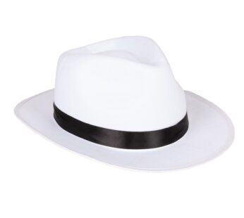 Funny Party Hats White Felt Fedora Gangster Hat – Mobster Costume Hats