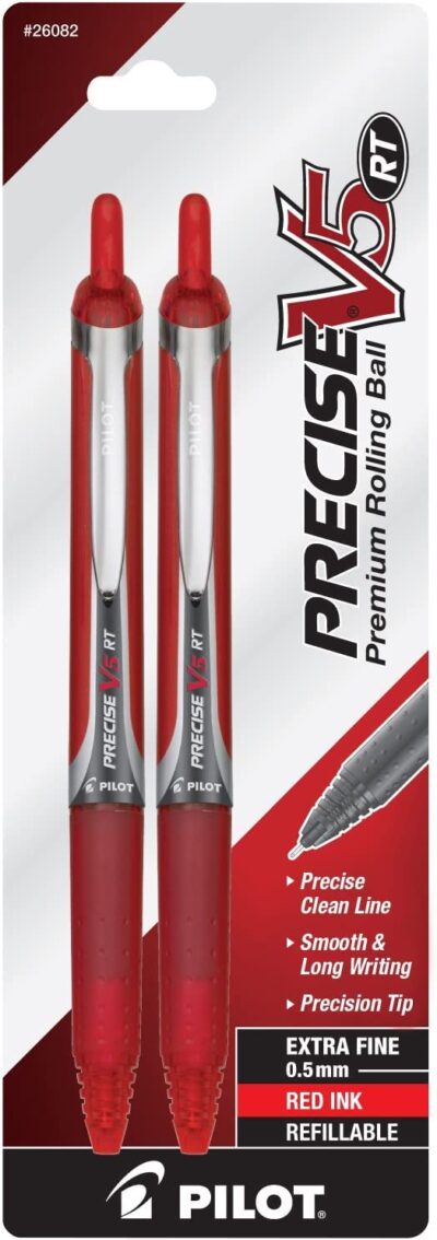 PILOT Precise V5 RT Refillable & Retractable Liquid Ink Rolling Ball Pens, Extra Fine Poin