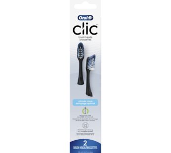 Oral-B Clic Toothbrush Ultimate Clean Replacement Brush Heads, Black, 2 Count