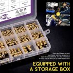 Swpeet 300Pcs 5 Values M2 M3 M4 M5 M6 Female Thread Knurled Nuts Brass Threaded Insert Emb - Image 4