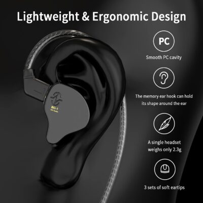 YINYOO CCZ Melody Gaming Earbuds Wired in-Ear Earphones with Microphone IEM HiFi Bass with - Image 3