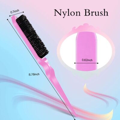 Geiserailie 3 Pcs Slick Back Hair Brush Set Bristle Hair Brush Edge Control Brush Teasing - Image 2