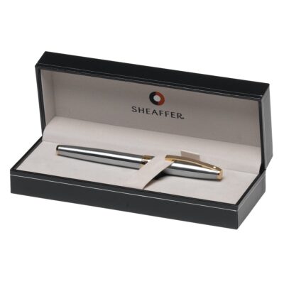 Sheaffer Sagaris Rollerball Pen, Brushed Chrome, Gold Tone Trim (E1947351) - Image 2