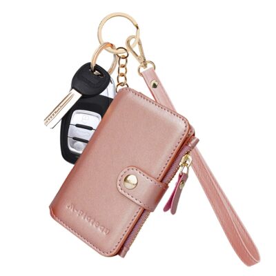 Card Holder,M-Plateau Womens Wallet PU Leather Keychain Wallet Wristlet With Zipper Coin P