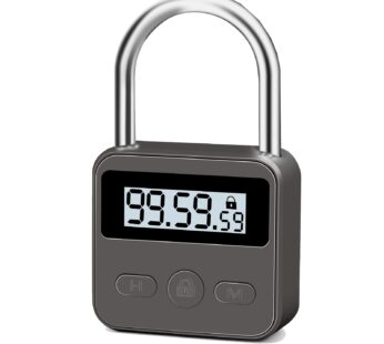 Upgraded Smart Timer Alloy Lock, 100 Hours Max Time Rechargable Padlock with LCD Display (
