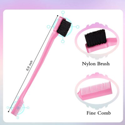 Geiserailie 3 Pcs Slick Back Hair Brush Set Bristle Hair Brush Edge Control Brush Teasing - Image 4