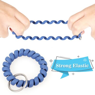 Oligei 9 Colors Wrist Keychain, Key Chain Wristlet Retractable Spiral Coil, Key Wristlet W - Image 3