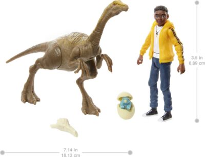 Mattel Jurassic World Toys Camp Cretaceous Darius and Gallimimus Human and Dino Pack with - Image 2