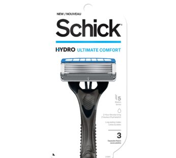 Schick Hydro 5 Disposable Razor for Men with Hydrating Gel Reservoir, 3 Count (Pack of 1)