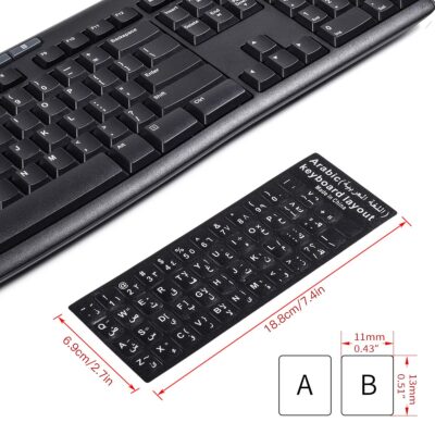 2 Pack Arabic Keyboard Stickers,Transparent Background Keyboard White Large Lettering Repl - Image 3