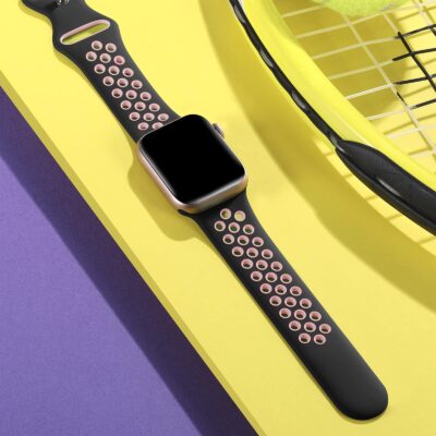 Lerobo Compatible with Apple Watch Band 41mm 40mm 38mm for Women Men,Soft Silicone Sport B - Image 2