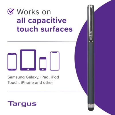 Targus Stylus Pen for Tablets, iPad, Smartphones and Touchscreen Devices, Black - Slim Dur - Image 3