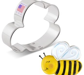 Cute Bee Cookie Cutter, 3″ Made in USA by Ann Clark