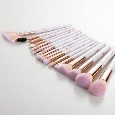 16PCs Marble Makeup Brushes Set Premium Synthetic Face Eye Lip Make Up Brush Kits for Foun - Image 2