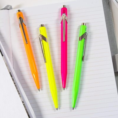 CREATIVE ART MATERIALS Caran D'ache Ballpoint Pen Metal Fluor Orange (849.030) - Image 3