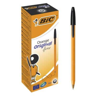 Bic Orange Fine, Ballpoint Pens, Writing Pens with Long-Lasting Ink, Fine Point (0.8 mm),