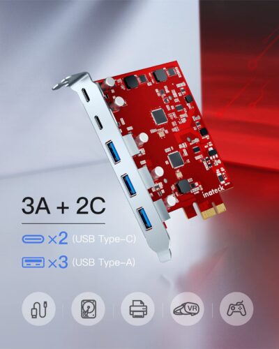 Inateck PCIe to USB 3.2 Gen 2 Extension Card with 5 Ports 8 Gbps Bandwidth,No External Pow - Image 3