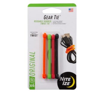 Nite Ize GT3-4PK-A1 Original Gear, Reusable Rubber Twist Tie, Made in The USA, 3-Inch, 3″