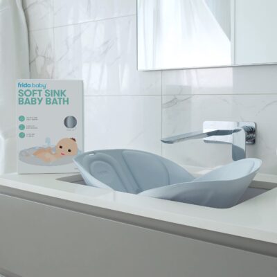 Frida Baby Soft Sink Baby Bath Seat | Sink Bather for Baby | Easy to Clean Baby Bathtub + - Image 2