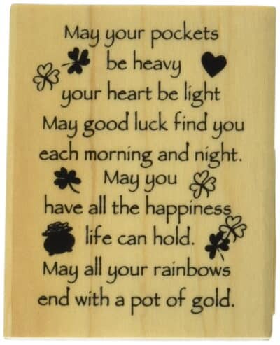 Inkadinkado Mounted Rubber Stamps-May Good Luck Find You 2.75"X2.25"