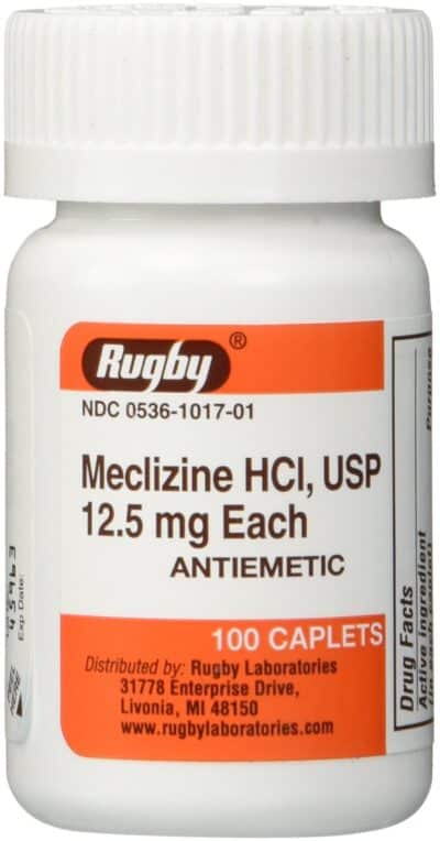 Rugby Meclizine Tablets 12.5mg, 100 Count