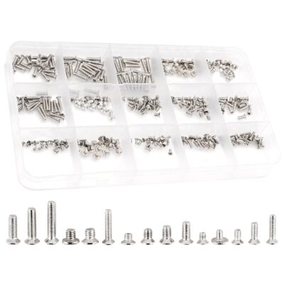 QTEATAK 300Pcs Silver Laptop Notebook Computer Replacement Screws Kit for Laptop SSD Hard