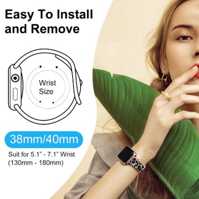 Witzon Slim Bands Compatible with Apple Watch Band 40mm 38mm 41mm for Women, Fadeless Flor - Image 7