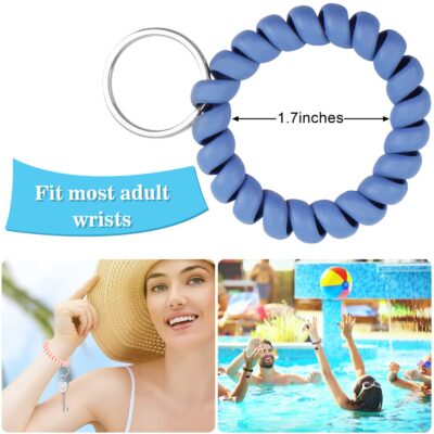 Oligei 9 Colors Wrist Keychain, Key Chain Wristlet Retractable Spiral Coil, Key Wristlet W - Image 4
